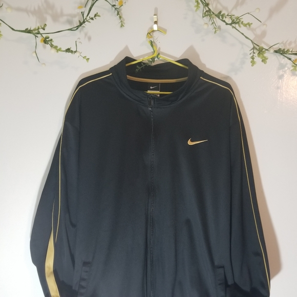 black and gold nike track jacket